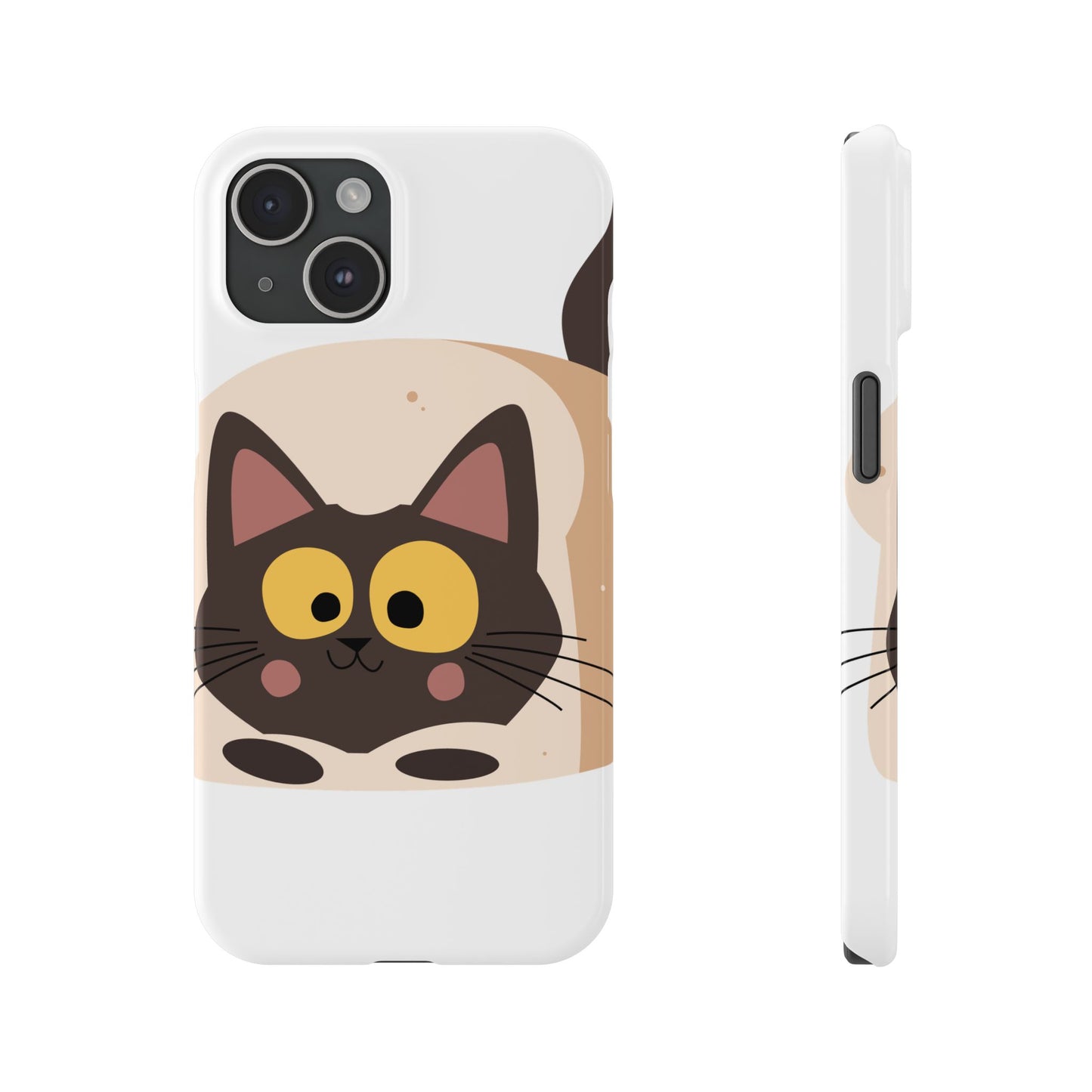 Whimsical Cat Slim Phone Case, Cute Cat Lover Accessory, Animal Design Phone Cover, Gift for Pet Owners, Fun Phone Protector