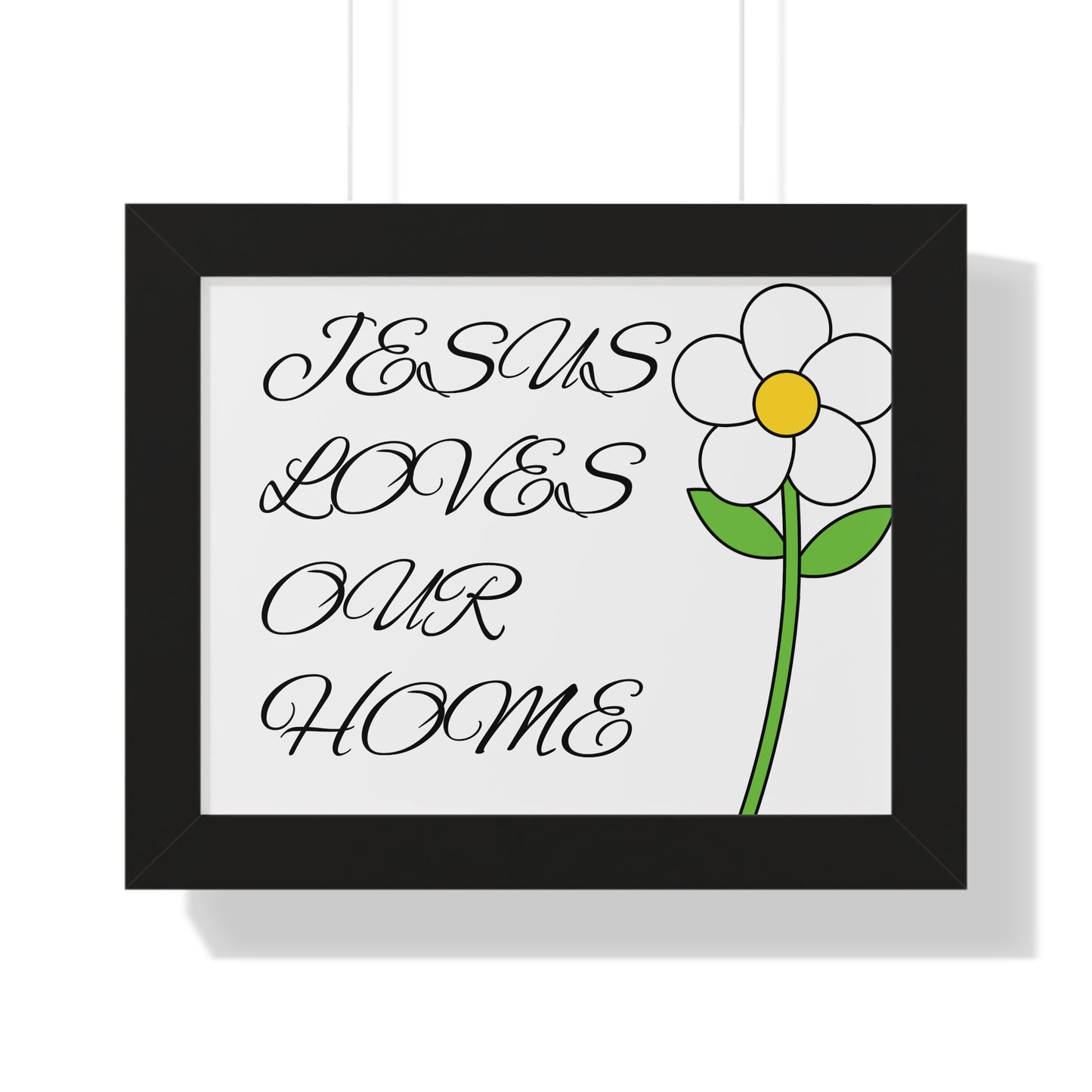 Jesus Loves Our Home Framed Poster, Inspirational Decor, Christian Wall Art, Home Blessing, Faith-Based Gift