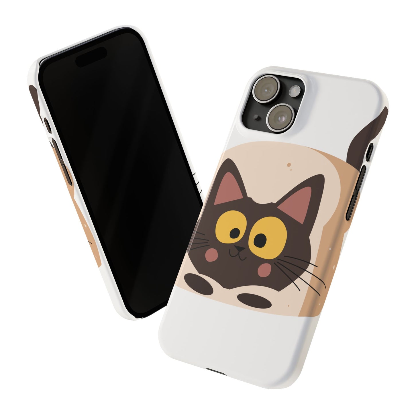 Whimsical Cat Slim Phone Case, Cute Cat Lover Accessory, Animal Design Phone Cover, Gift for Pet Owners, Fun Phone Protector