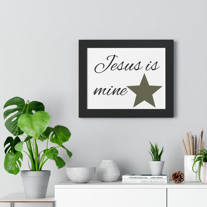 Framed Jesus is Mine Poster, Christian Wall Art, Inspirational Home Decor, Faith Decor, Gift for Believers, Religious Art