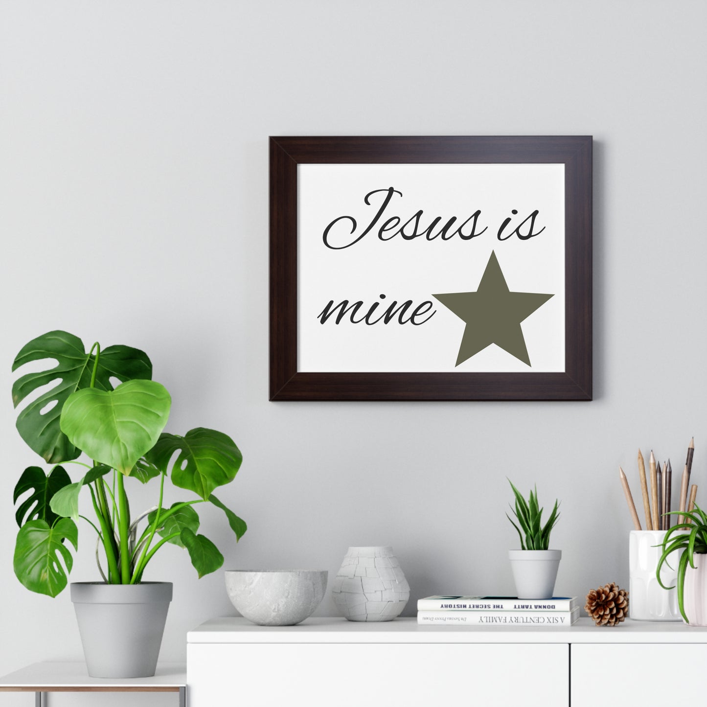 Framed Jesus is Mine Poster, Christian Wall Art, Inspirational Home Decor, Faith Decor, Gift for Believers, Religious Art