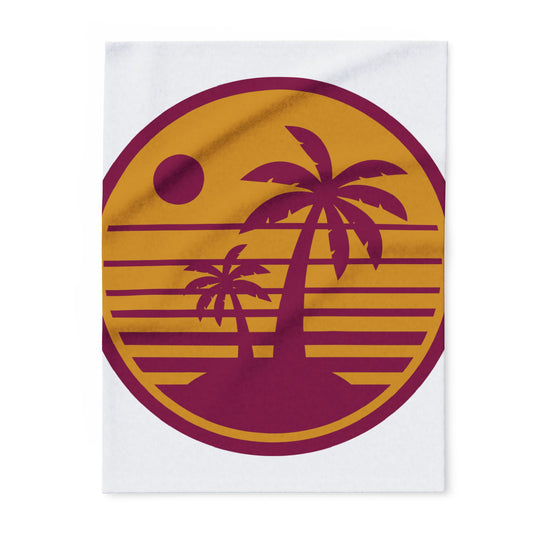 Tropical Sunset Fleece Blanket, Cozy Home Decor, Beach Decor, Gift for Her, Summer Vibes, Chillout Room Accents