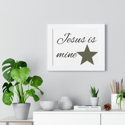 Framed Jesus is Mine Poster, Christian Wall Art, Inspirational Home Decor, Faith Decor, Gift for Believers, Religious Art