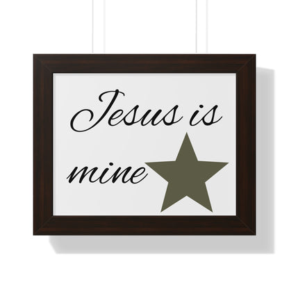 Framed Jesus is Mine Poster, Christian Wall Art, Inspirational Home Decor, Faith Decor, Gift for Believers, Religious Art